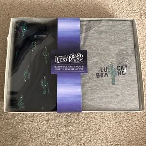 NWT Lucky brand holiday cactus pj set